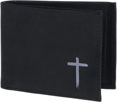 oxmox portemonnee New Cryptan RFID Protect Pocketbörse Freedom Cross Print Grey Black zwart