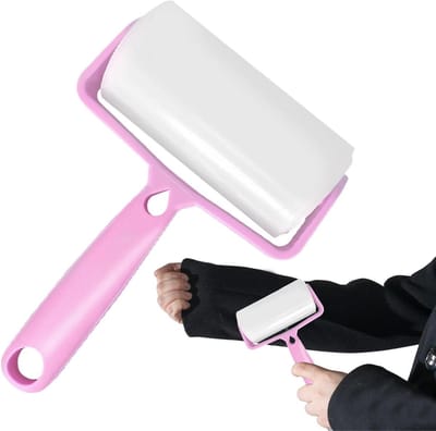 Pluizenroller Kleding - Pluisverwijderaar Herbruikbaar - Kleding Reinigen - Wasbaar PU Lijm - 10.1x5.4x18cm - Roze