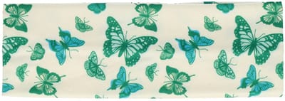 Haarsoires Haarband Stof 8cm - Vlinder Print - Wit Groen