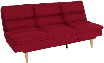 Slaapbank MCW-M79, slaapbank voor gasten, slaapfunctie ligoppervlak 180x110cm ~ stof/textiel bordeaux