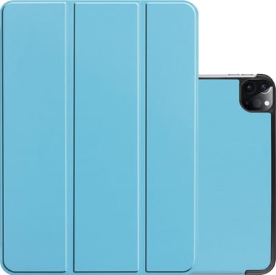 Hoes - Geschikt voor Apple iPad Pro (2021) - 11 inch - 3e generatie - Dun & Stevig - Trifold Bookcase - Hard Cover Case - Met Uitsparing Geschikt voor Apple Pencil - Hardcover Book - Tablet Hoesje - Lichtblauw