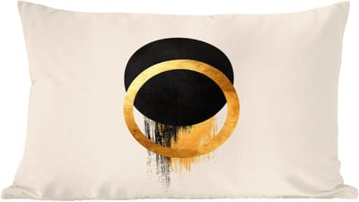 Sierkussens - Kussentjes Woonkamer - 60x40 cm - Abstract ontwerp - Zwarte cirkel - Verfvlekken