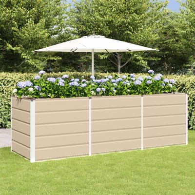 vidaXL - Plantenbak - Ivoor - 240 - x - 80 - x - 75 - cm - Staal