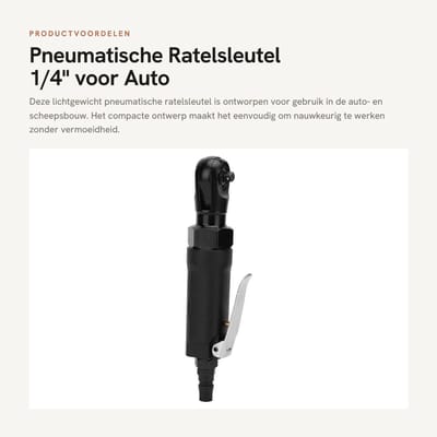 Dailygoods - Pneumatische Ratelsleutel 1/4" voor Auto- en Scheepsbouw