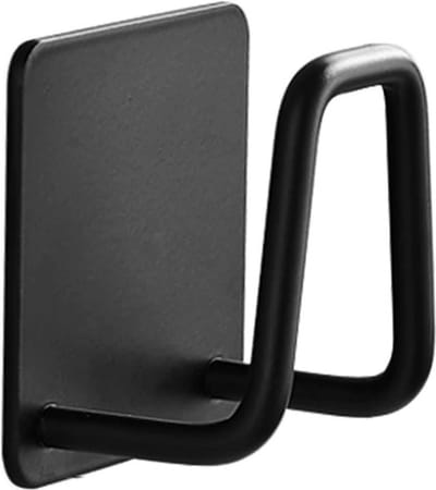 Sponshouder - Handdoekhouder - Vaatdoekhouder - Wandhaak -  Waterbestendig - Zelfklevend - Zwart - 2 Stuks