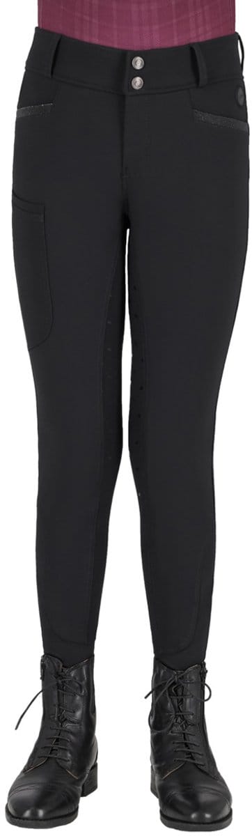 Qhp Paardrijlegging Qhp Zahra Knie Grip Kids Zwart - XS