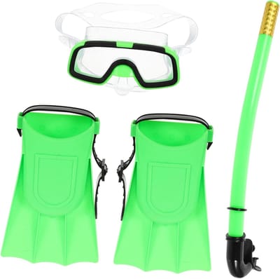 Snorkelmasker Set - Duikmasker Kinderen - Onderwater Ontdekken - Lekvrij Comfort - Maat 25-30 - Lichtgroen