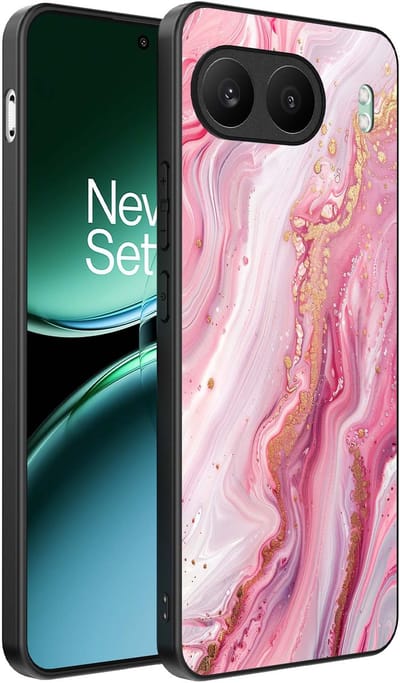 Smartphonica Telefoonhoesje Geschikt voor OnePlus Nord 4 met marmer opdruk - TPU backcover case marble design - Roze geschikt voor OnePlus Nord 4