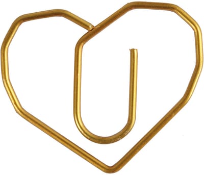Clips, hart, afm 30x20 mm, goud, 6 stuk/ 1 doos