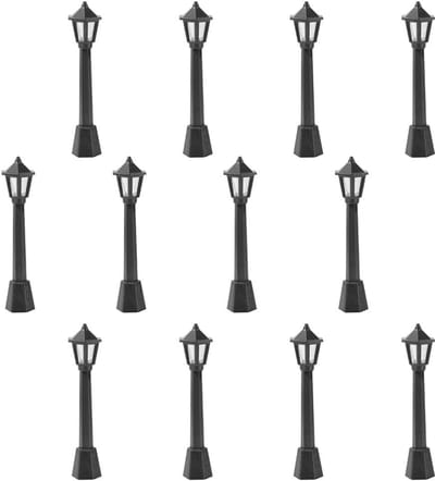 12 Delige Set Miniatuur Straatverlichting voor Poppenhuizen en Sprookjestuinen