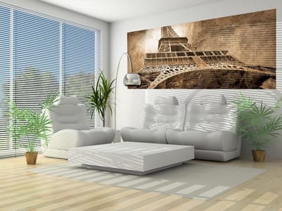 Paris Eiffel Tower Sepia Photo Wallcovering