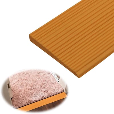 Drempelhelling Rubber - Oprijplaat - Mobiliteit Verbeteren - Antislip Oppervlak - 90 x 8 x 1.5 cm - Lichtbruin
