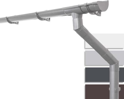 Halfronde Dakgoot Set 100mm voor Terras en Carport - 3m - Grijs PVC-U
