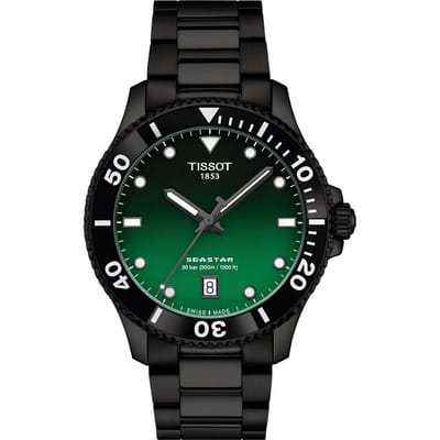 Tissot Seastar 1000 Acier Inoxydable Cadran Vert Quartz Montre de Plongée T120.410.33.091.00 300M Homme vert