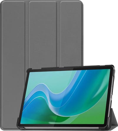 Hoesje Geschikt voor Lenovo Tab M11 (11 inch) - Dun & Stevig - Trifold Bookcase - Hard Cover - Hardcover Book Case - Tablet Hoes - Grijs