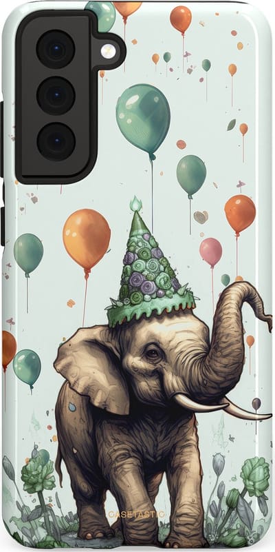 Casetastic Hoesje Geschikt voor Samsung S21 FE - Stijlvolle Beschermende Duo-layer Case - Ballolifant