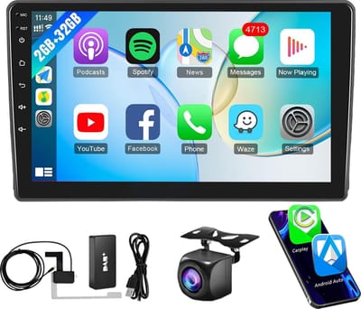 ESSGOO DAB+ Autoradio - voor Ford Transit MK7 (2005-2012), Ford Connect/C-Max/S-Max (2007-2009), Ford Focus MK2/Ford Fiesta MK5 (2005-2008) - Android 15 - 2+32GB - Apple Carplay & Android Auto - 9 Inch Touchscreen & GPS - Achteruitrijcamera
