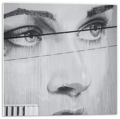 Forex - Gezicht van Vrouw Getekend - 50x50cm Foto op Forex