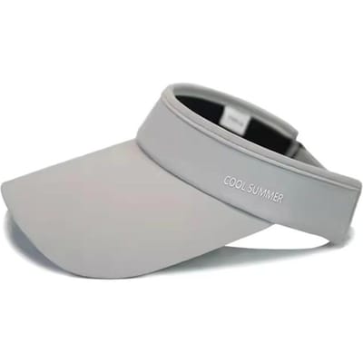 Chapeau de Soleil Refroidissant en Soie Glacée d'Été Anti-UV Extensible Réglable Visière de Sport Large Bord Vide Casquette de Baseball Tennis gray