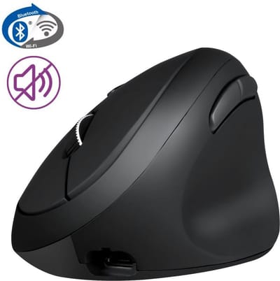 Perixx Perimice-819 Draadloze Ergonomische muis - Draadloos 2,4ghz + Bluetooth - Oplaadbaar muis - Stille muis - Anti slip coating
