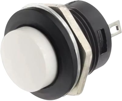 ProRide Drukknop Pulsschakelaar R13-507 - 16mm Inbouw - 250V/3A - Normally Open - Wit
