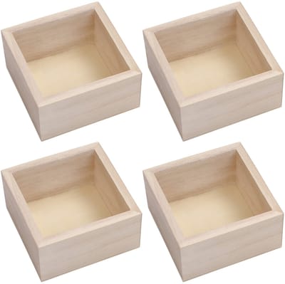 Unyqoos ® Veelzijdige Vierkante Houten Opbergdozen voor Creatieve Decoratie en Organisatie