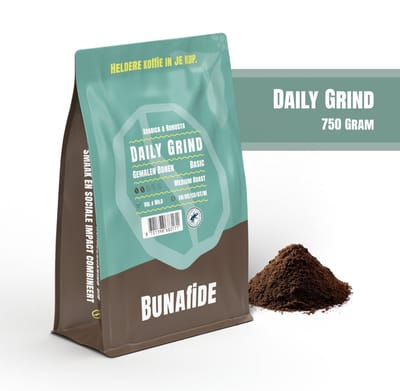 Bunafide - Daily Grind - Medium Roast - Arabica & Robusta - Filterkoffie / Gemalen koffie - 750 gram