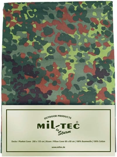 Beddengoed Set - Slaapzak Laken - Kamperen Outdoor - 100% Katoen - 135x200cm 80x80cm - Vlek Camouflage