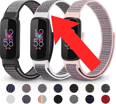 Actie4you® - Nylon Smartwatch bandje - Geschikt voor Fitbit Luxe - Nylon Bandje - Horlogeband - Polsband - Armband - Grijs Wit