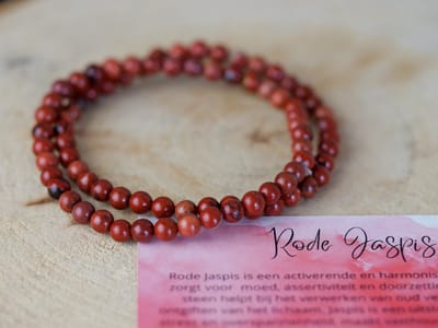 Rode Jaspis Armband met 4mm kralen, edelstenen - Perfect cadeau voor vrouwen- Inclusief uitleg - Spiritueel - Red Jasper - Activatie - Zelfvertrouwen - Energie - Passie - Aarding - Moed - Assertiviteit - 100% NATUURLIJK