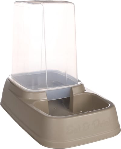 Flamingo Vedi - Voerautomaat;waterautomaat Honden;katten - Voer+waterautomaat Vedi Taupe 3,4l 19,5x33x27cm - 1st - 137349 - 1st