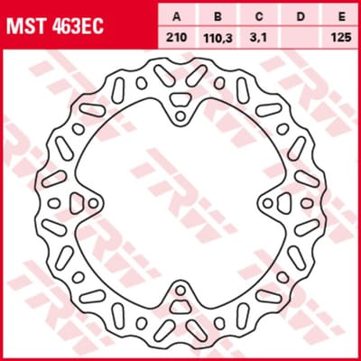 Remschijf TRW MST463EC, 1 Stuk