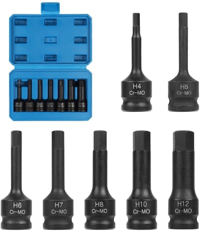 Dailygoods- Hex Sleutelset 7-Delig - M5/M6/M7/M8/M10/M12/M14 - Met Opbergdoos - Chrome-Molybdeen Staal - Voor Inbussleutels - Steeksleutelset