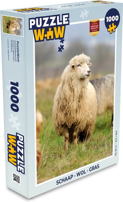 Puzzel Schaap - Wol - Gras - Legpuzzel - Puzzel 1000 stukjes volwassenen