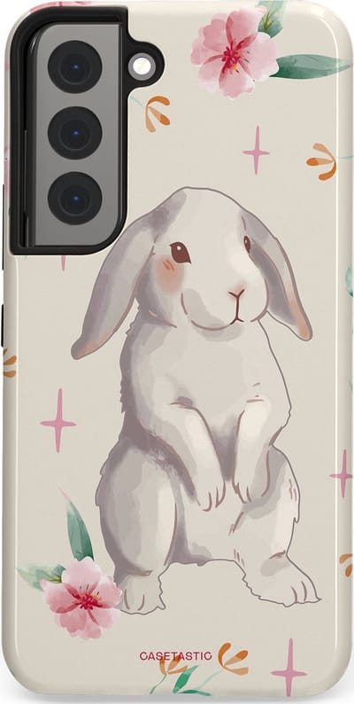 Casetastic Hoesje Geschikt voor Samsung S22 - Stijlvolle Beschermende Duo-layer Case - Klein konijntje