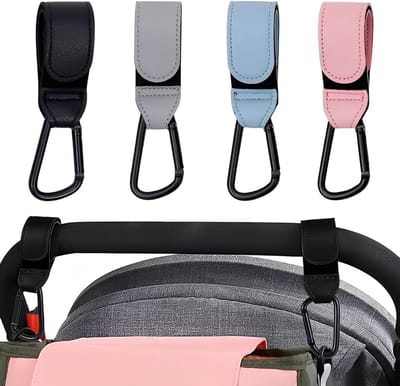 Universele 4-delige Duurzame Carabiner Haken voor Kinderwagens - Ideaal voor Winkeltassen, Rugzakken en Babyaccessoires