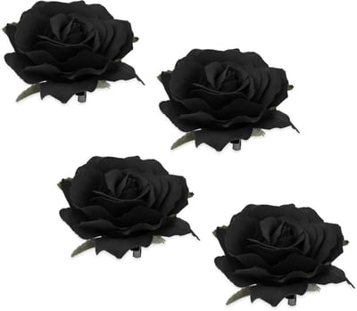 Dailygoods- Haarclip Set van 4 - Rozenbloem Broches - Hoofddeksels - Haaraccessoires Bruiloft - Elegante Haarspelden - Materiaal: Doek - Haarspeld
