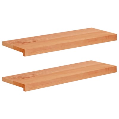 vidaXL - Raamprofielen - 2 - st - Gevoerd - 70 - x - 25 - x - 2 - cm - Massief - beukenhout