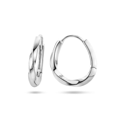 YO&NO - Oorbellen dames - Klapoorringen Gedraaid - Sieraden Vrouw - Gerhodineerd - Zilver 925