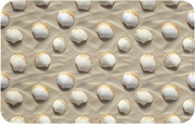 Badmat 80x50 cm - Antislip - Schelpen - Zand - Maritiem - Badmatten voor badkamer - Badkamermat - Douchemat - Badkamer mat
