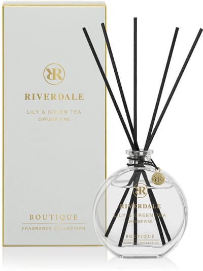 Riverdale - Geurstokjes - Lily & Green Tea - 90 ml - Grijs - Subtiele geurverspreiding
