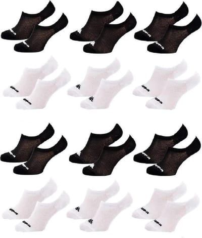 Kappa kousenvoetjes invisible dames black & white 12 paar maat 36/41