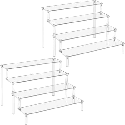 4-traps acryl displaystandaard voor parfum, cupcakes, sieraden en meer - 30 x 25 x 19,5 cm, veelzijdige riser voor figuren en kruiden