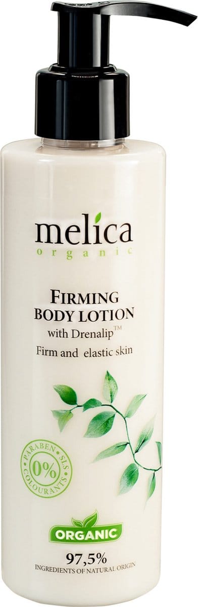 MELICA ORGANIC Biologisch ANTI CELLULITE 97,5% Natuurlijke BIO VERSTEVIGENDE VERJONGENDE BODYLOTION met ACTIEVE DRENALIP TM Tegen CELLULITIS, SHEABOTER en PANTHENOL voor Gevoelige en ELK Huidtype Zonder Parabenen, SLS, Kleurstoffen 200ml