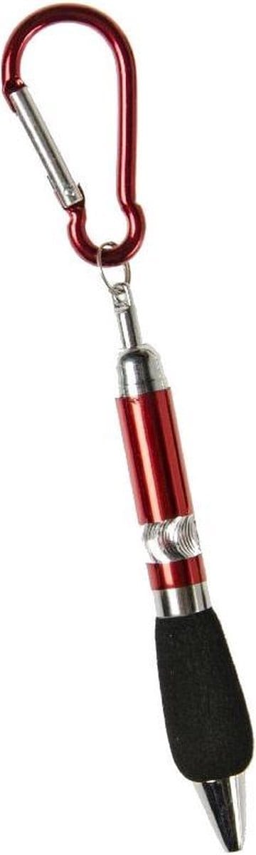 Lg-imports Balpen Met Karabijnhaak 16 Cm Aluminium Rood