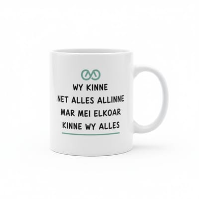 330 ml Mok met Motiverende Tekst – Wy kinne net alles allinne, mar mei elkear kinne wy alles – Perfect Cadeau voor Vrienden en Familie