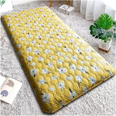 Gewatteerd Bedmatras - Draagbaar Opklapbed - Logeren en Reizen - Vochtbestendig Ontwerp - 6 cm Dik - Grijs