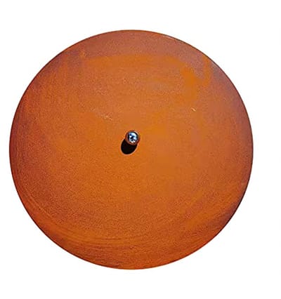 Design deksel en afdekking met kogelgreep met roestpatina kleur voor vuurschaal 80,5 cm
