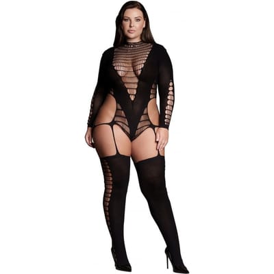 Le Desir Shade - Sexy Bodystocking met coltrui - Plus Size