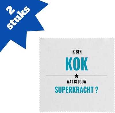 Akyol - ik ben kok wat is jouw superkracht? brillendoekjes - Kok - iemand die goed kan koken - mensen die kok zijn - kook liefhebbers - verjaardagscadeau - verjaardag - cadeau - kado - geschenk - gift - 17,8 bij 17,8 cm - 2 stuks